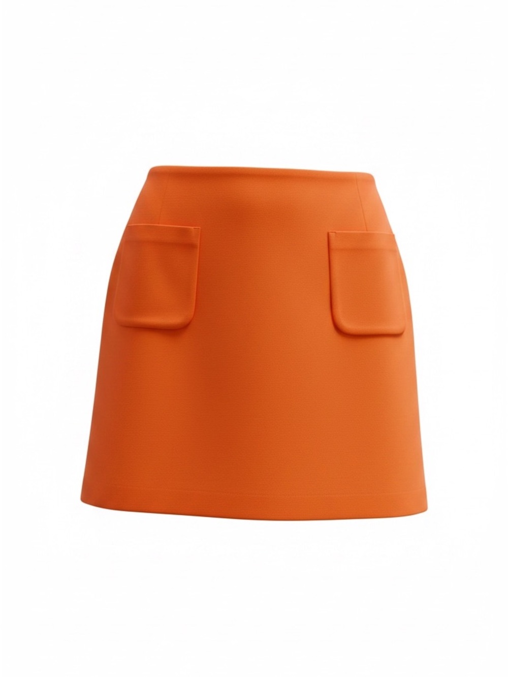 #195, H & M, Orange Mini Skirt with Front Patch Pockets, size 10